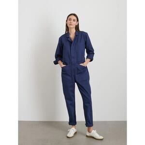 Alex Mill Standard Zip Jumpsuit Herringbone, Blue, Womens Sz M, NEW, Retail $250